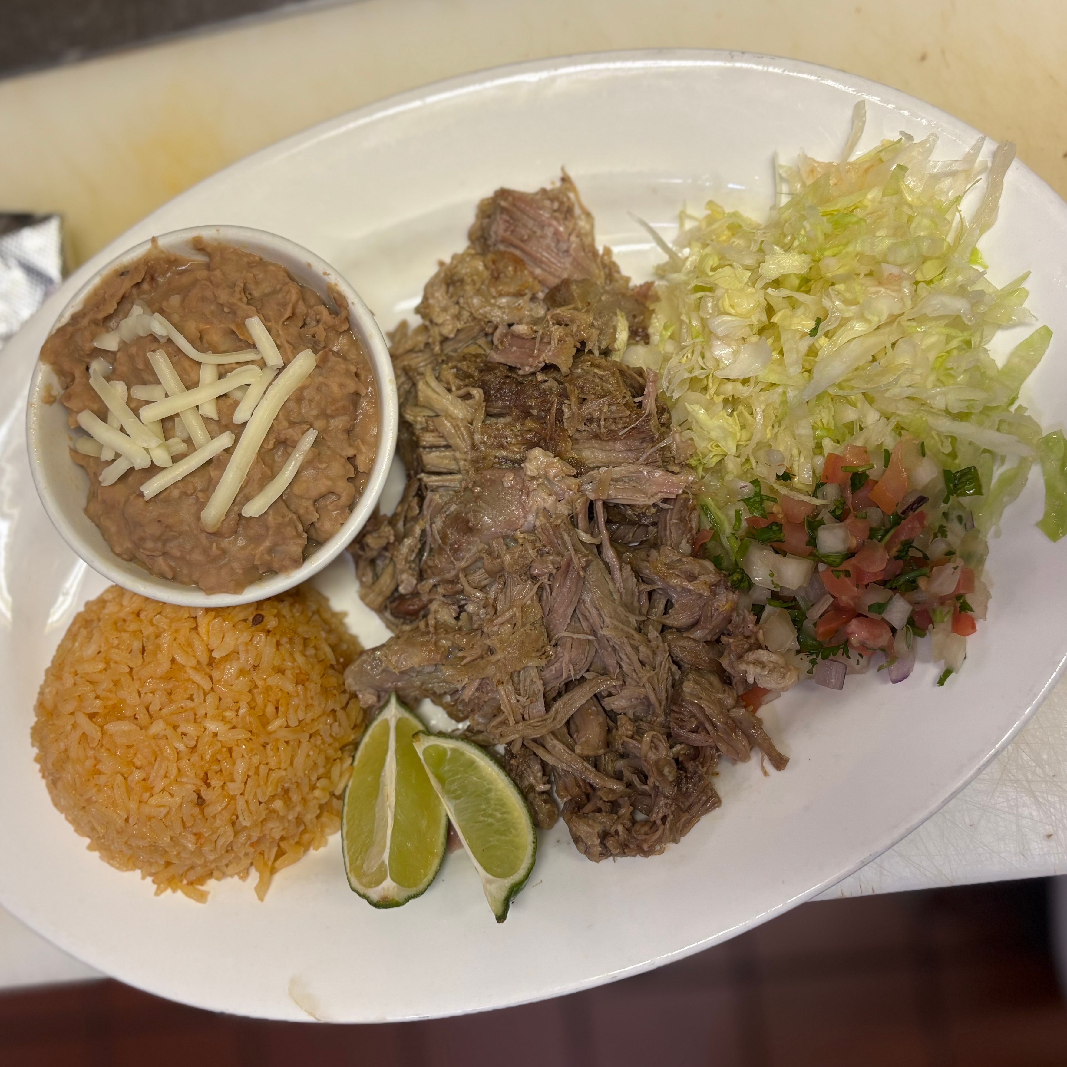 Carnitas Plate.